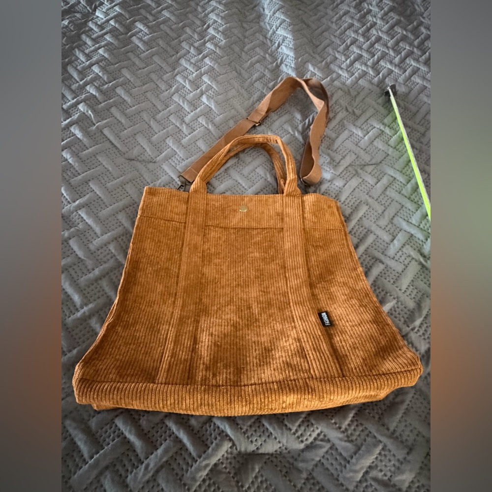Corduroy Crossbody Bag in Tan